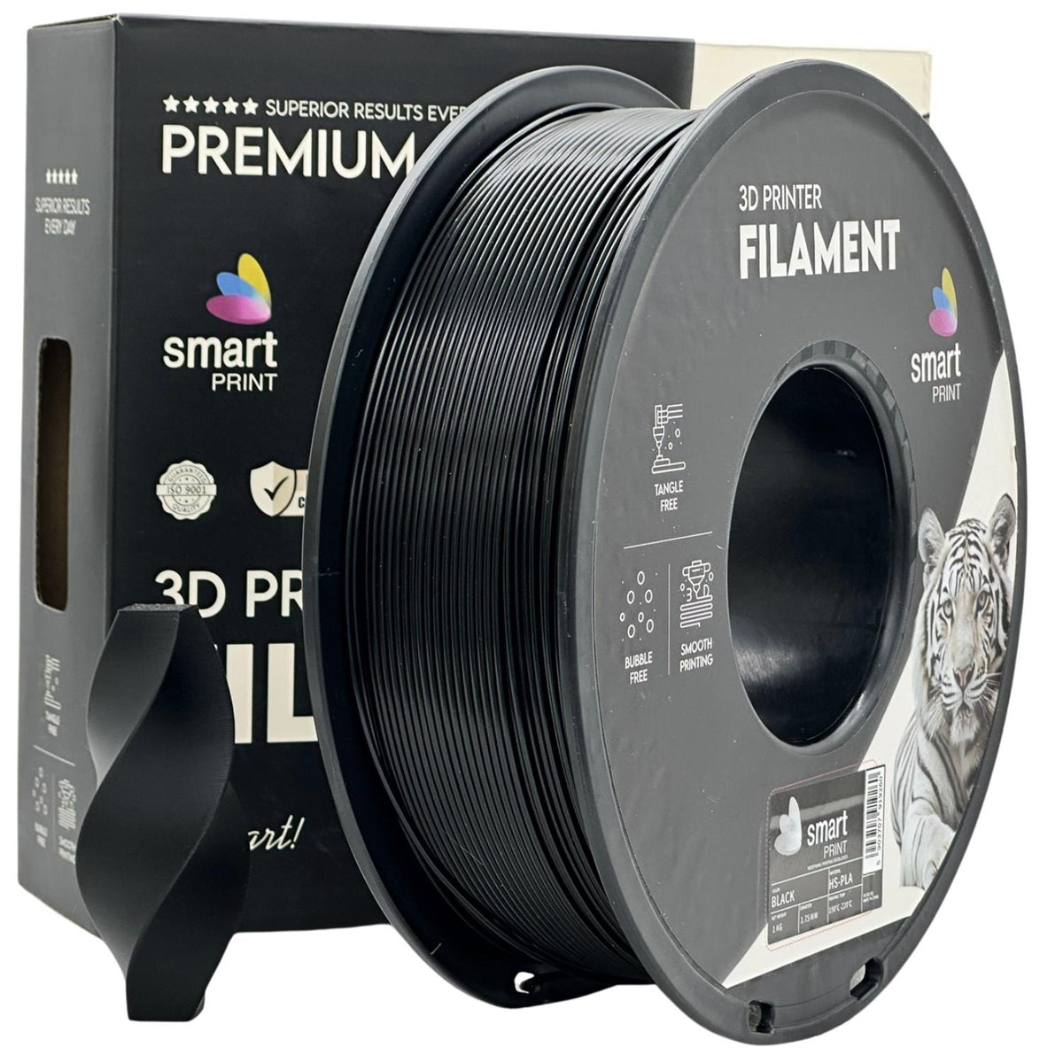 Spoel filament HS-PLA zwart, Smart Print, 1,75 mm
