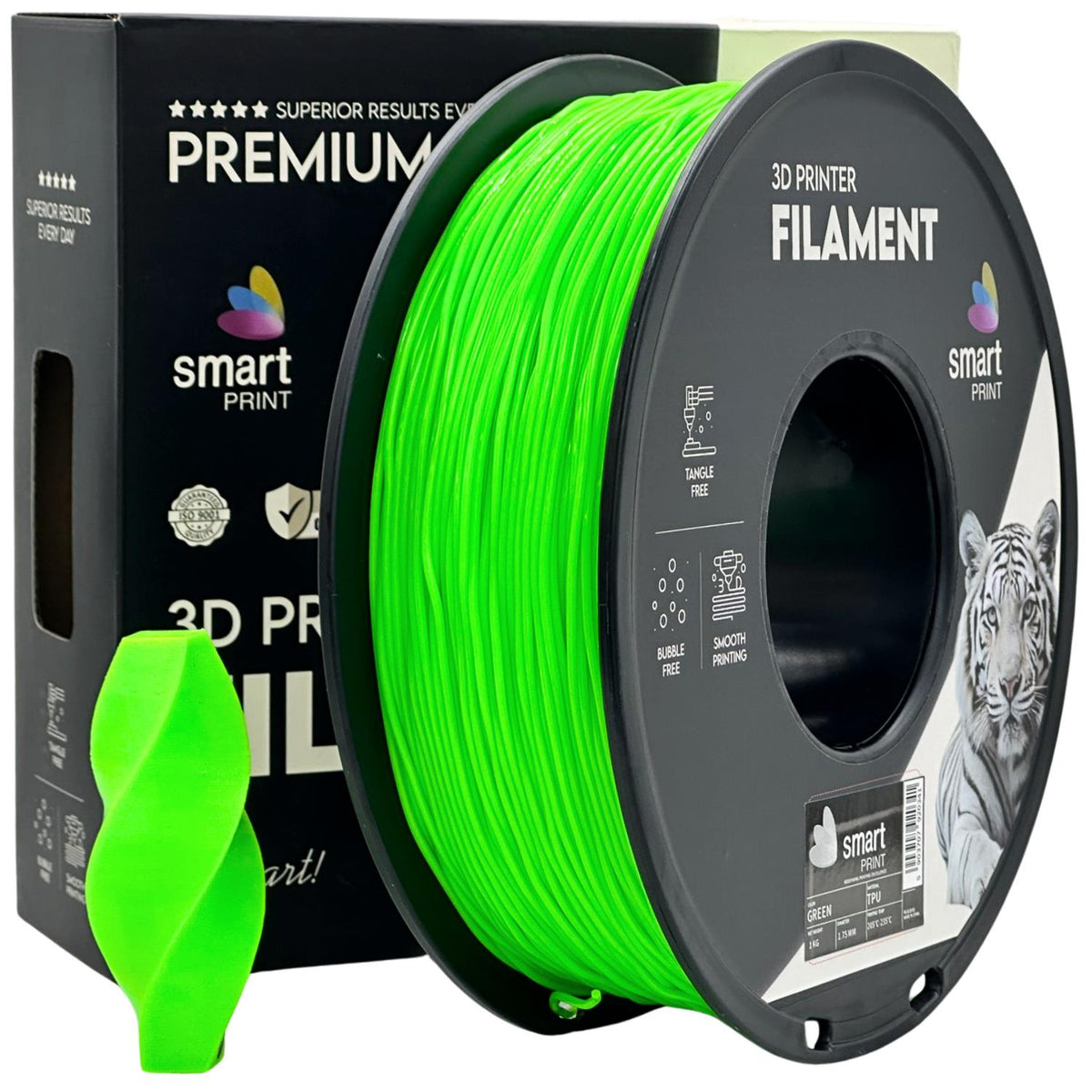 Spoel filament TPU groen, Smart Print, 1,75 mm