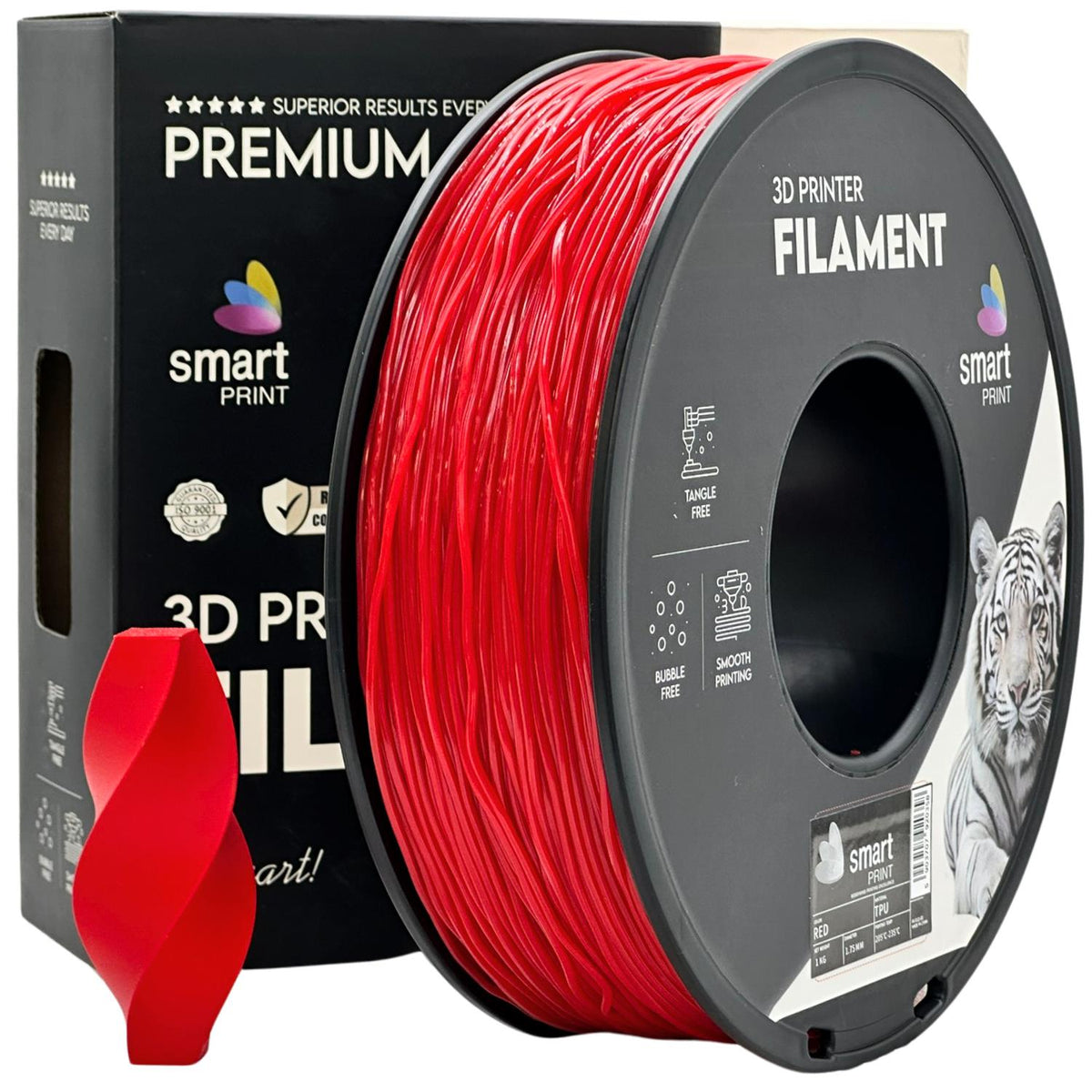 Spoel filament TPU rood, Smart Print, 1,75 mm