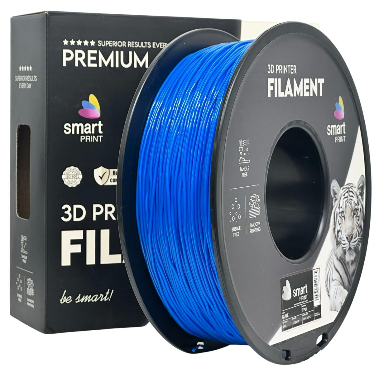 Spoel filament TPU blauw, Smart Print, 1,75 mm