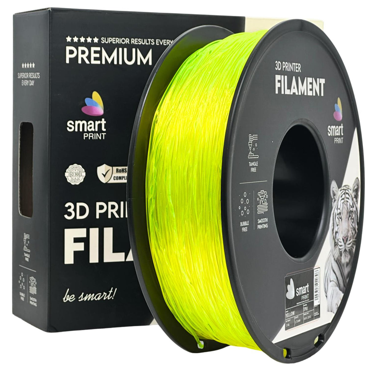 Spoel filament TPU geel, Smart Print, 1,75 mm
