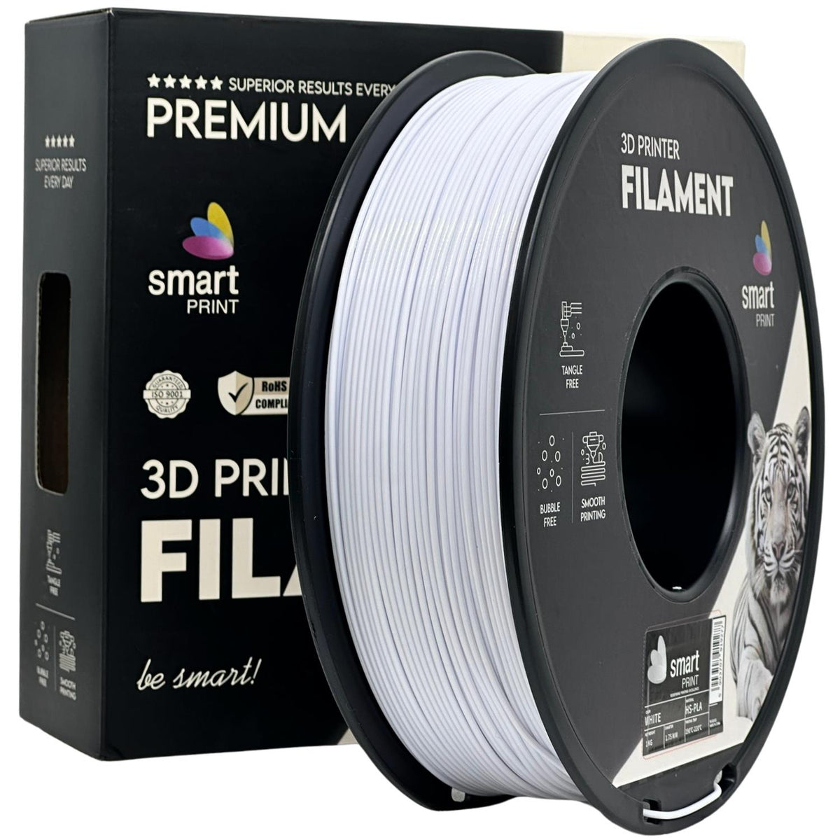 Spoel filament HS-PLA wit, Smart Print, 1,75 mm