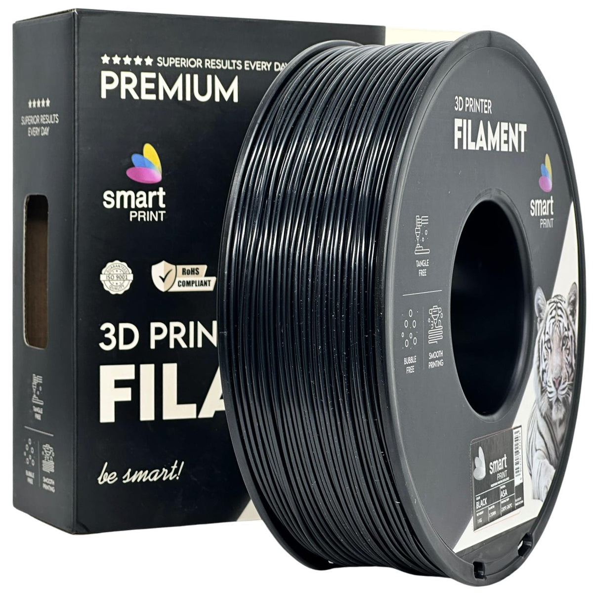 Spoel filament ASA zwart, Smart Print, 1,75 mm