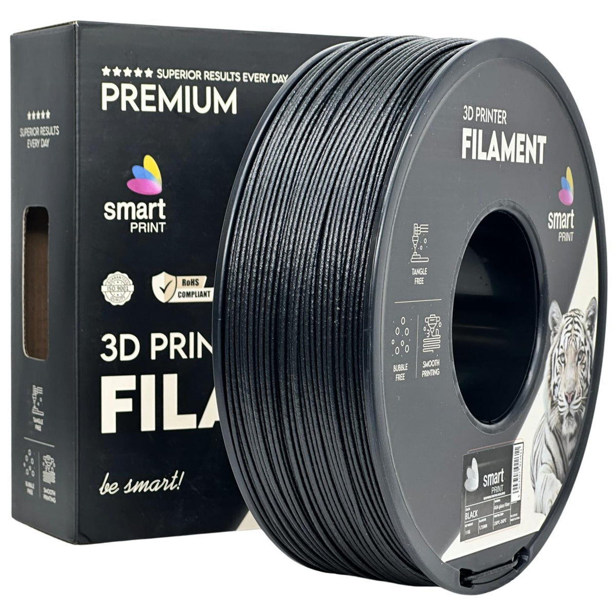 Spoel filament ASA-GF zwart, Smart Print, 1,75 mm