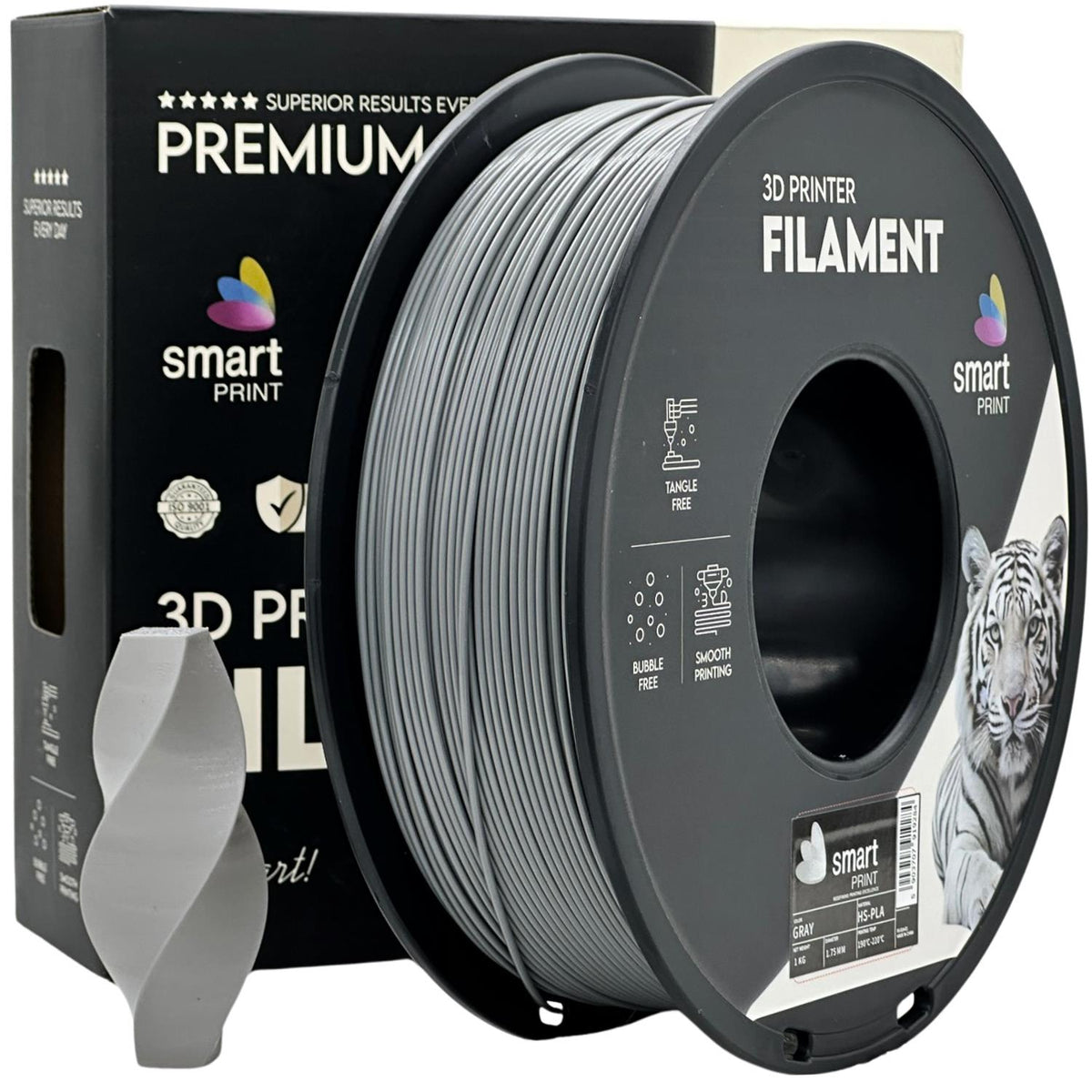 Spoel filament HS-PLA grijs, Smart Print, 1,75 mm