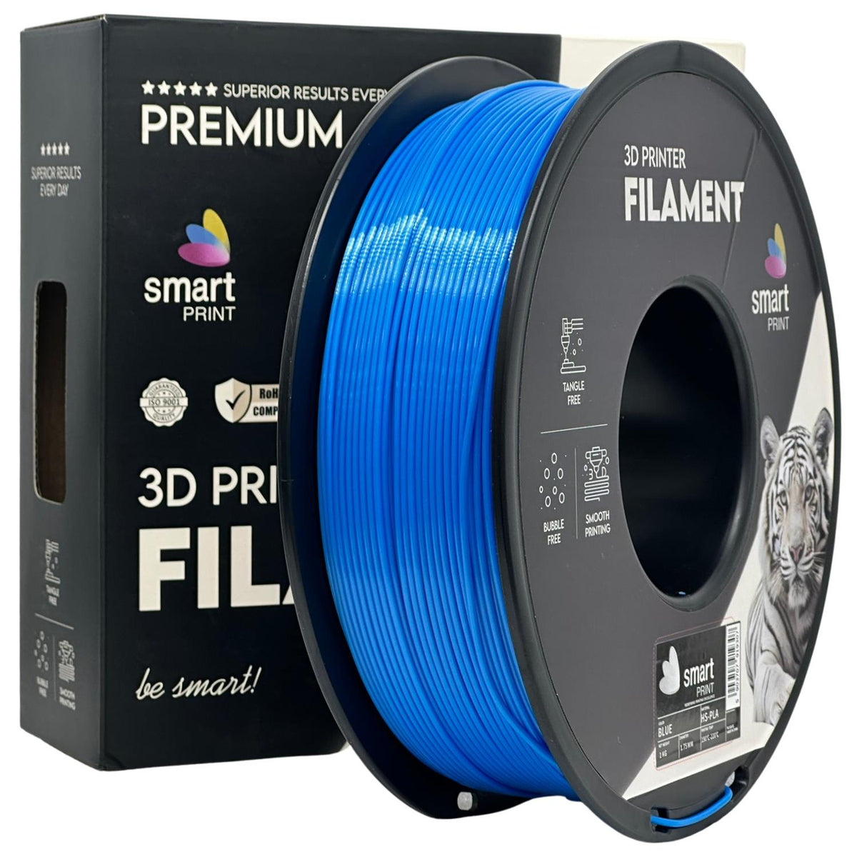 Spoel filament HS-PLA blauw, Smart Print, 1,75 mm