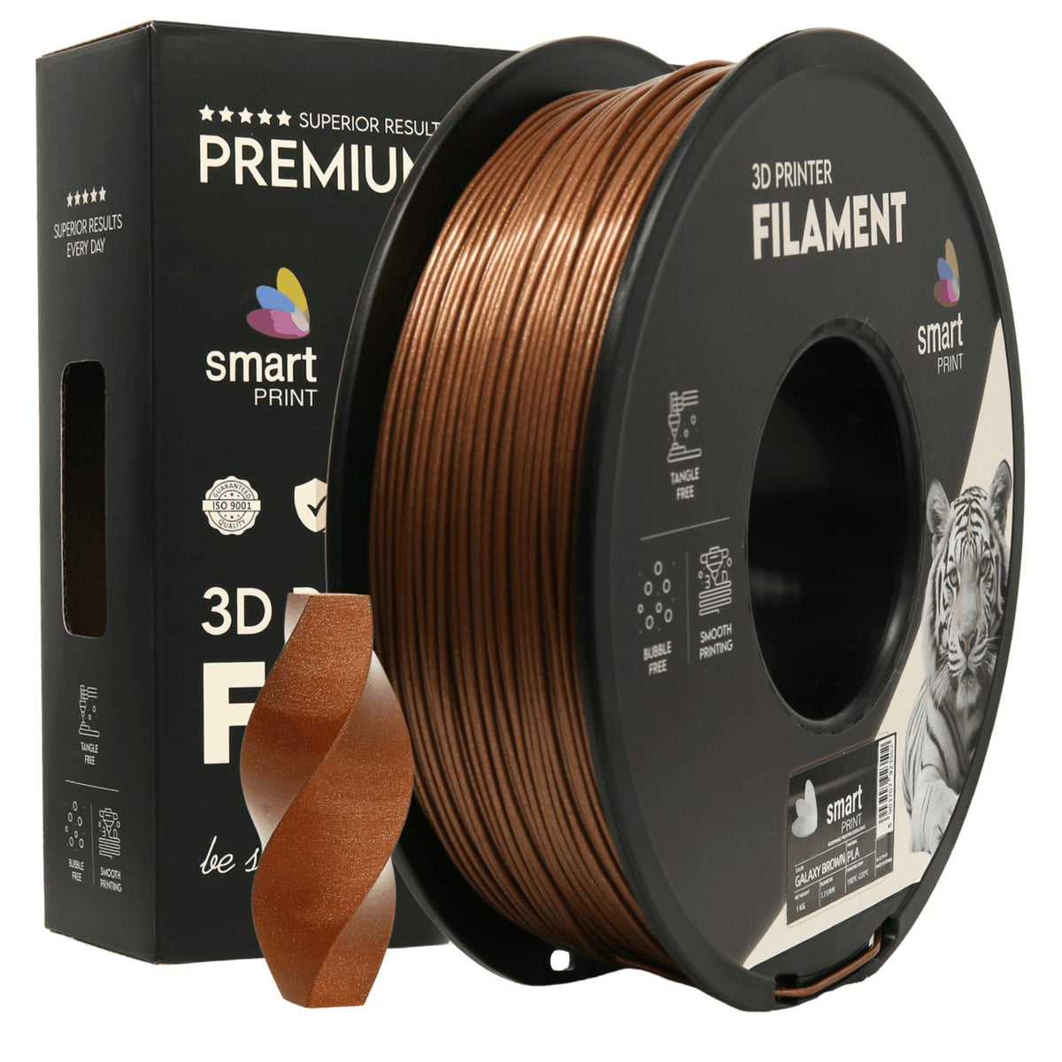 Spoel filament PLA Galaxy bruin, Smart Print, 1,75 mm