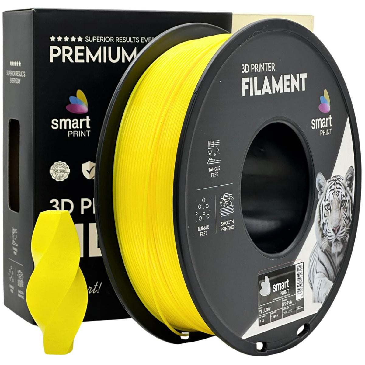 Spool of HS-PLA yellow filament, Smart Print, 1.75 mm