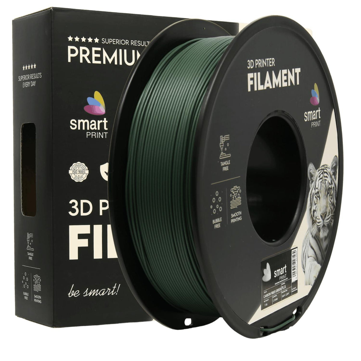 Spoel filament PLA-CF groen, Smart Print, 1,75 mm
