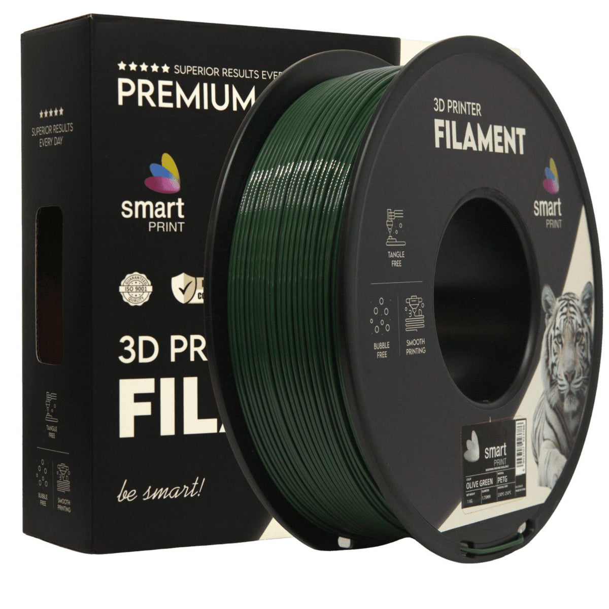 Spoel filament PETG olijfgroen, Smart Print, 1,75 mm