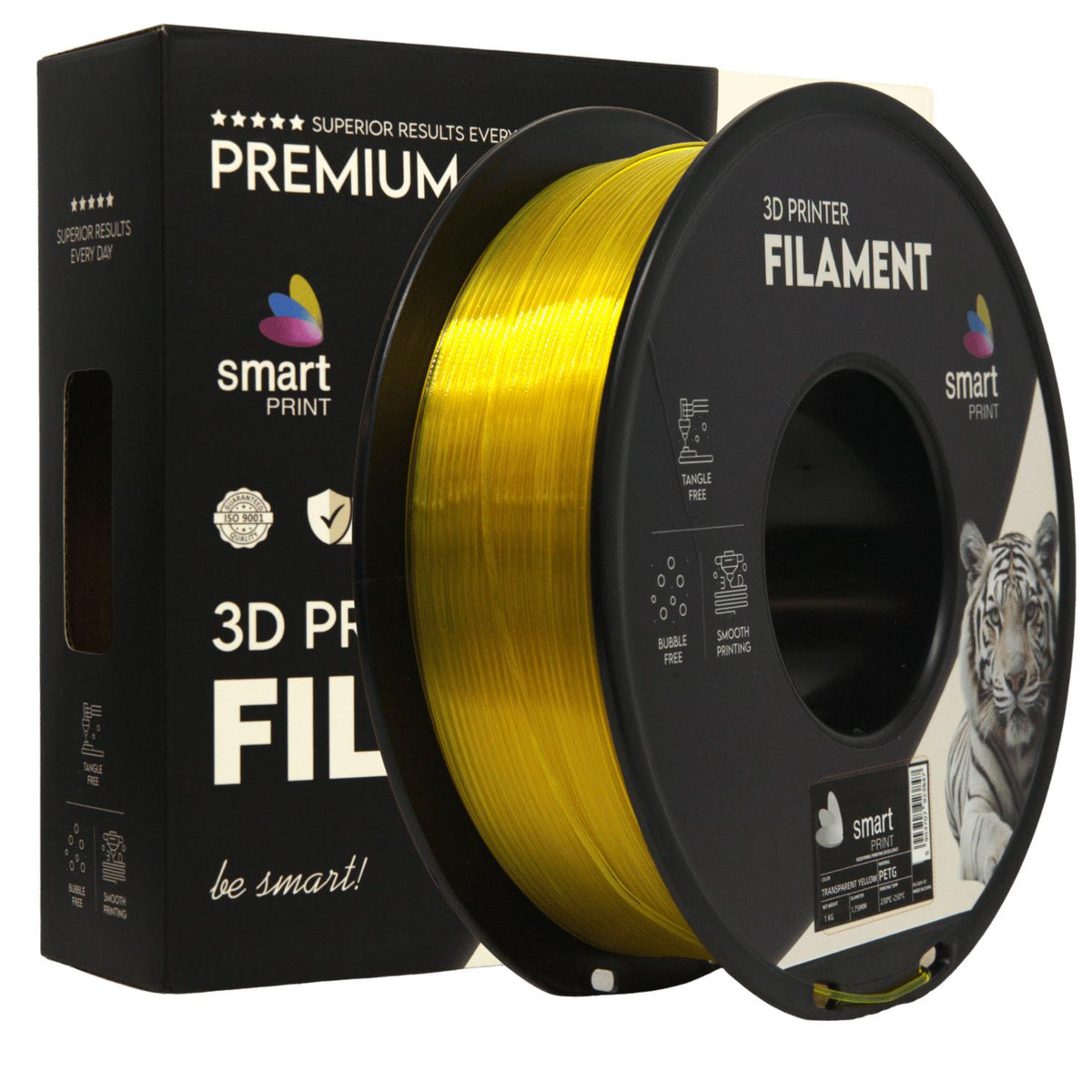 Spoel filament PETG transparant geel, Smart Print, 1,75 mm