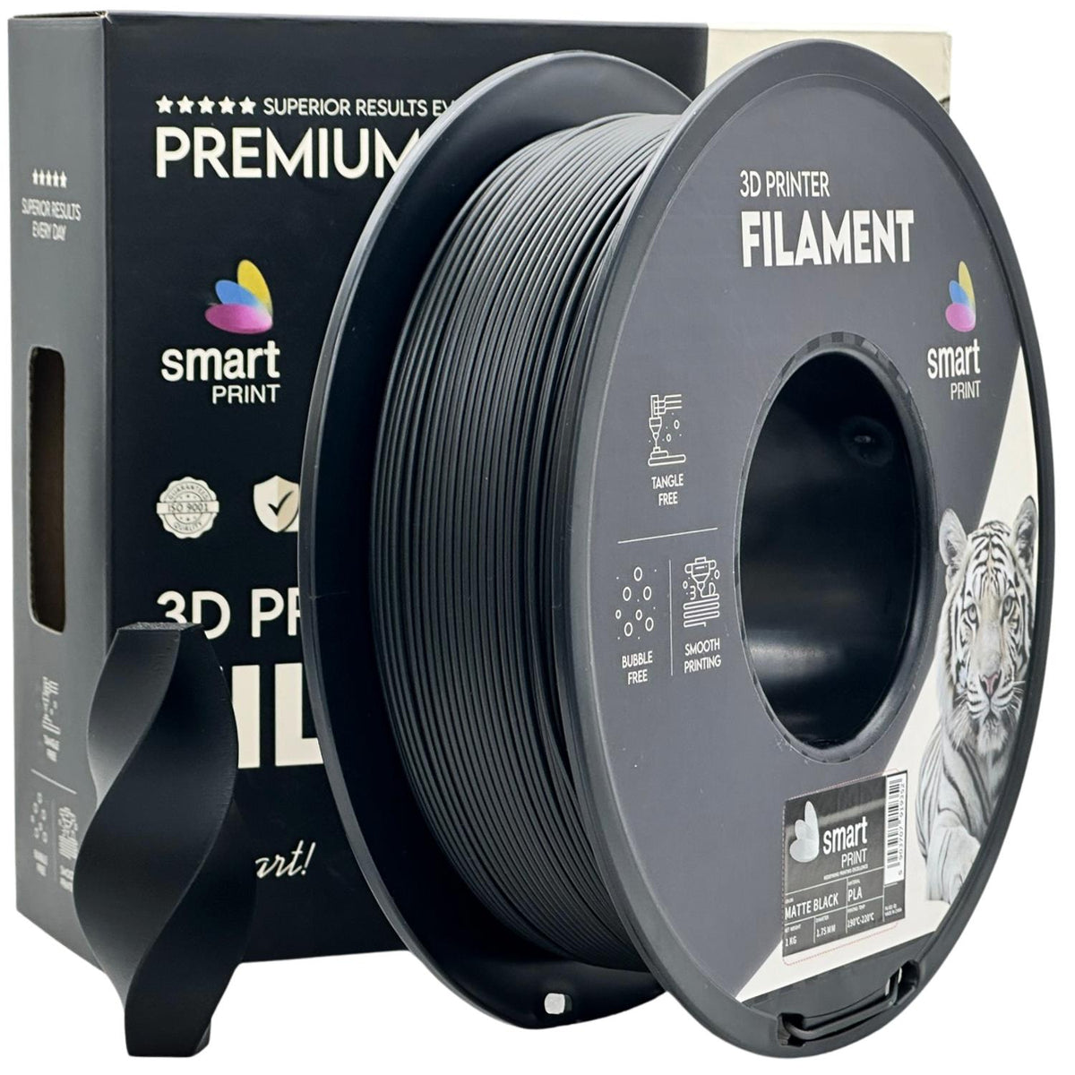 Spoel filament PLA mat zwart, Smart Print, 1,75 mm