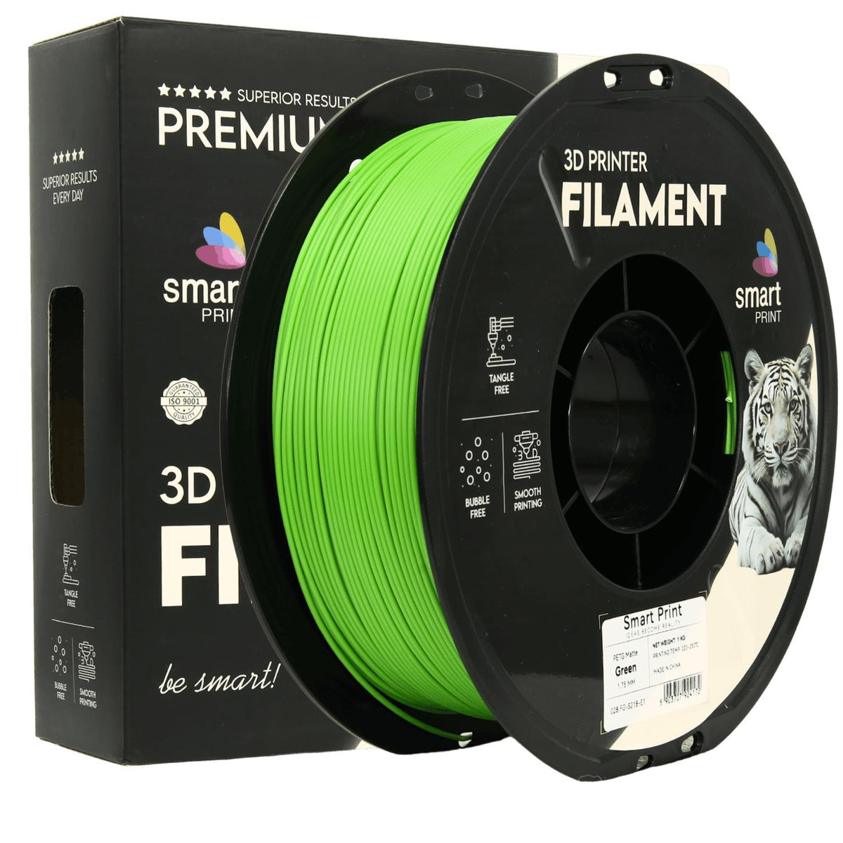 Spoel filament PETG mat groen, Smart Print, 1,75 mm
