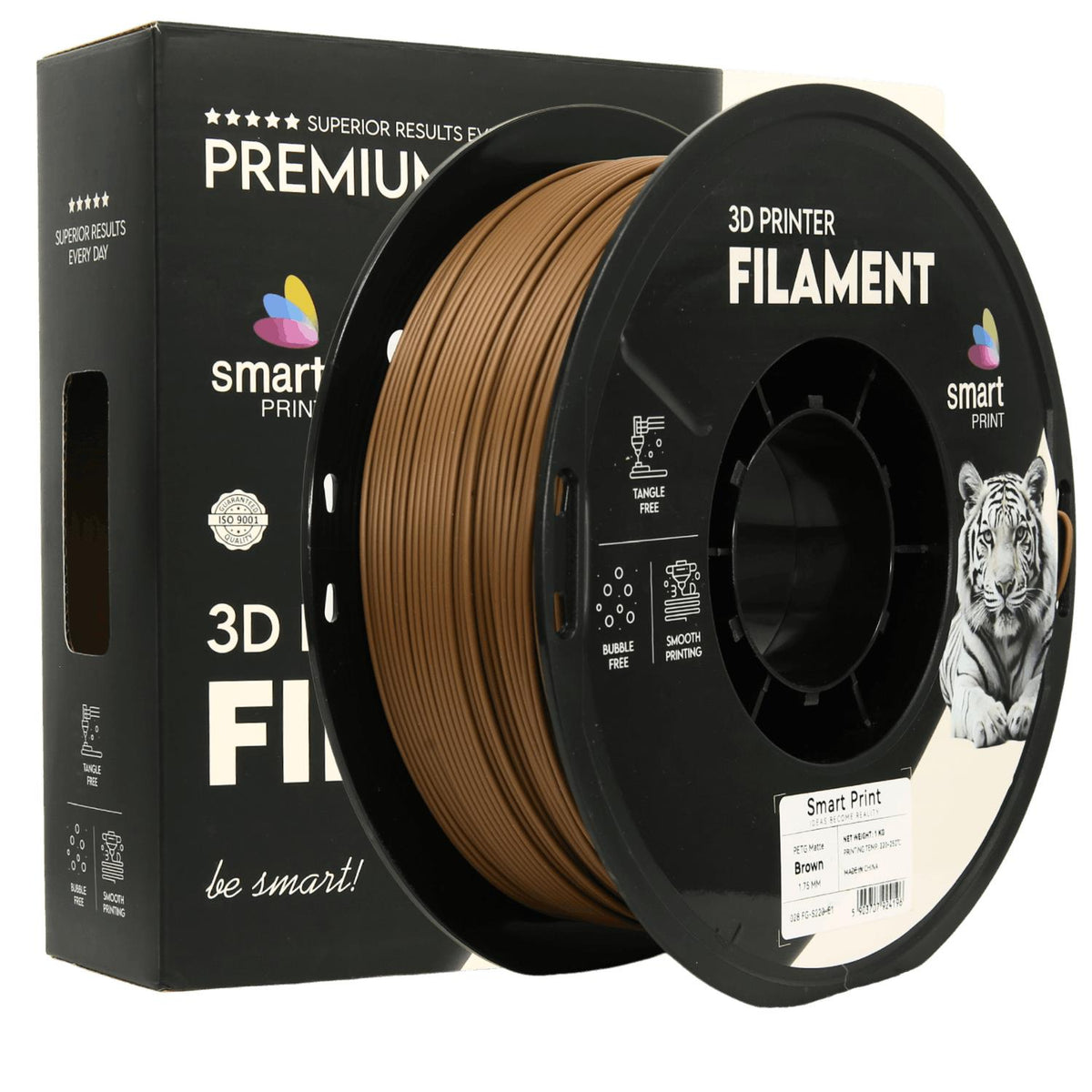 Spoel filament PETG mat bruin, Smart Print, 1,75 mm