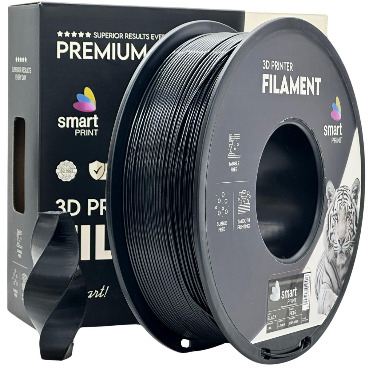 Spoel filament PETG zwart, Smart Print, 1,75 mm