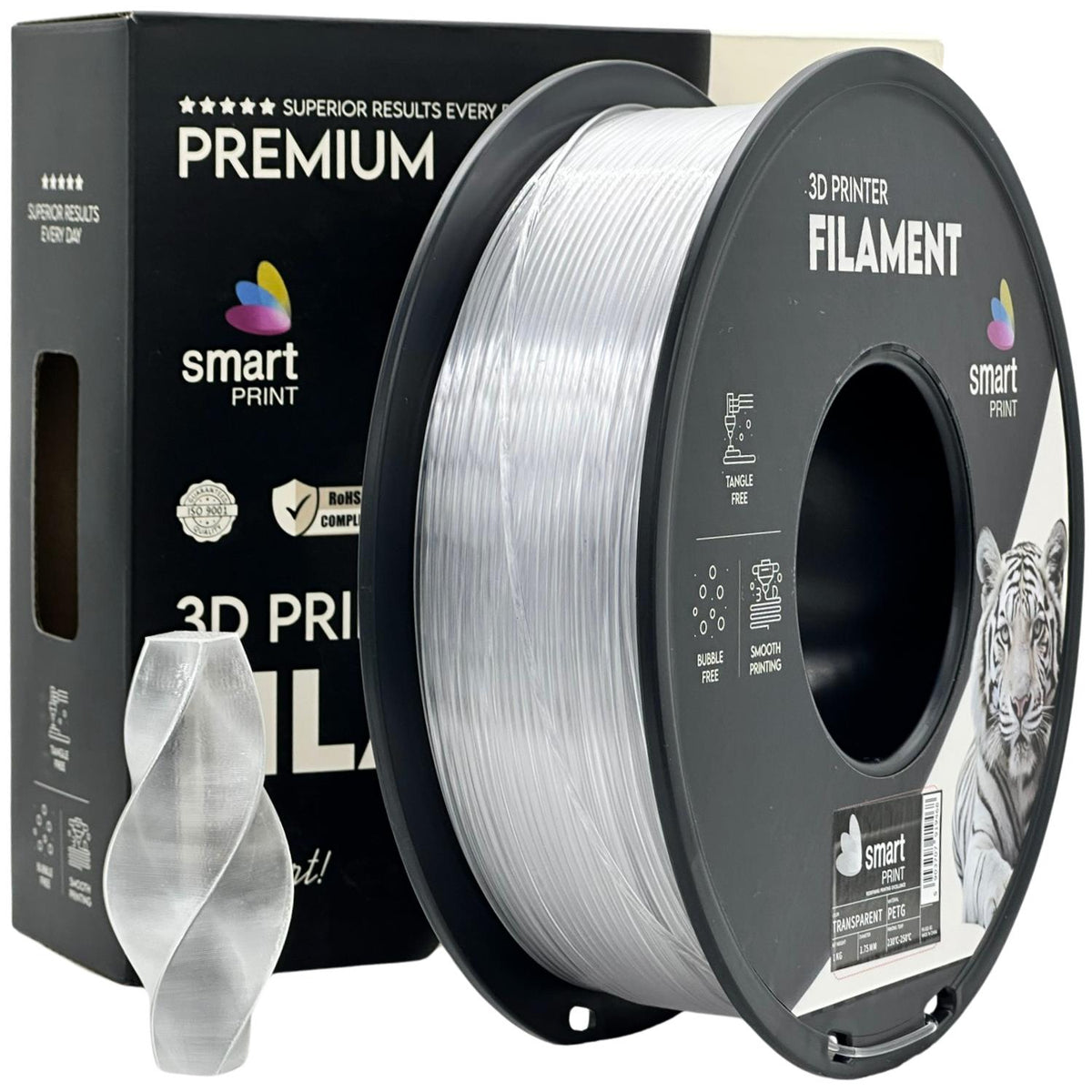 Spoel filament PETG transparant, Smart Print, 1,75 mm