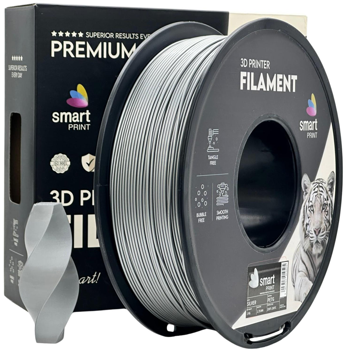 Spoel filament PETG zilver, Smart Print, 1,75 mm