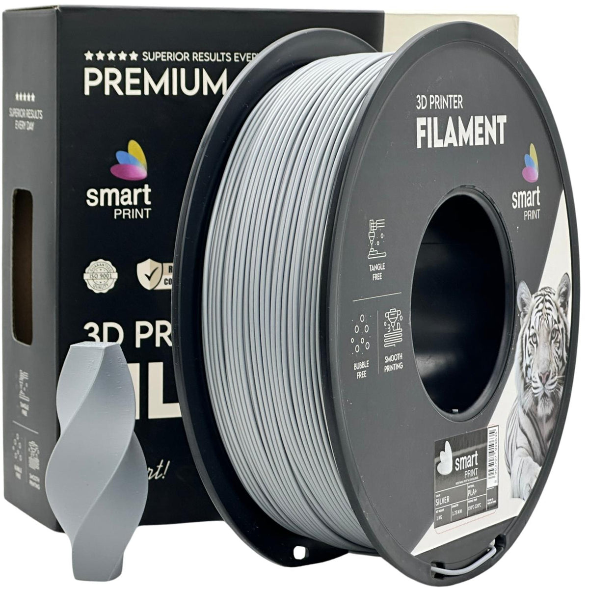Spoel filament PLA+ zilver, Smart Print, 1,75 mm