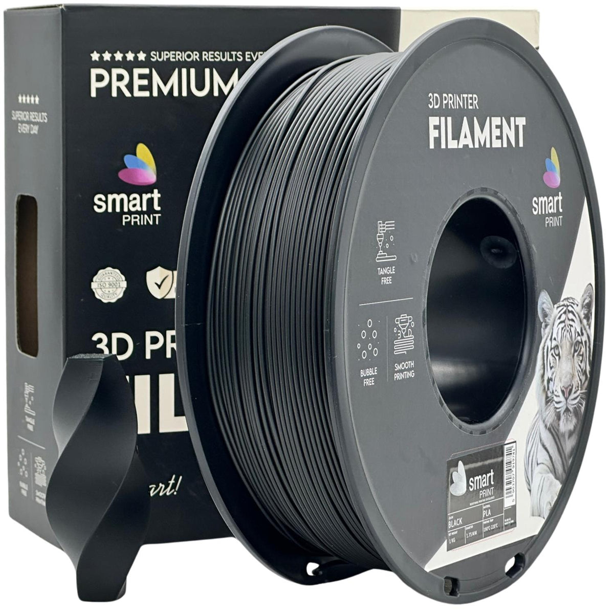 Spoel filament PLA zwart, Smart Print, 1,75 mm