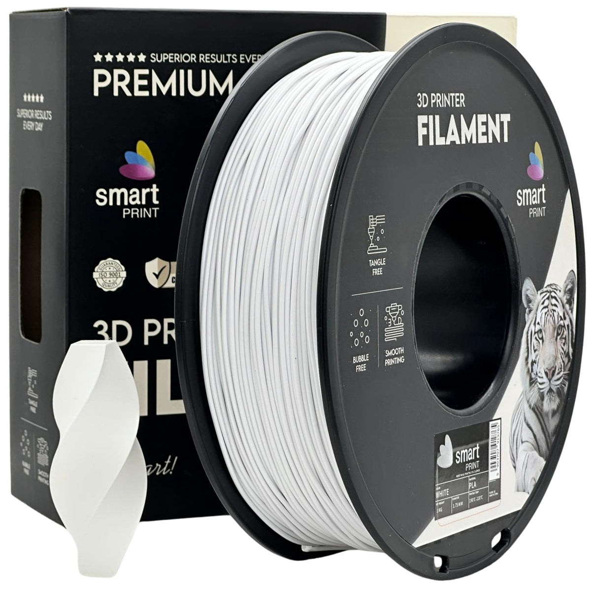 Spoel filament PLA wit, Smart Print, 1,75 mm