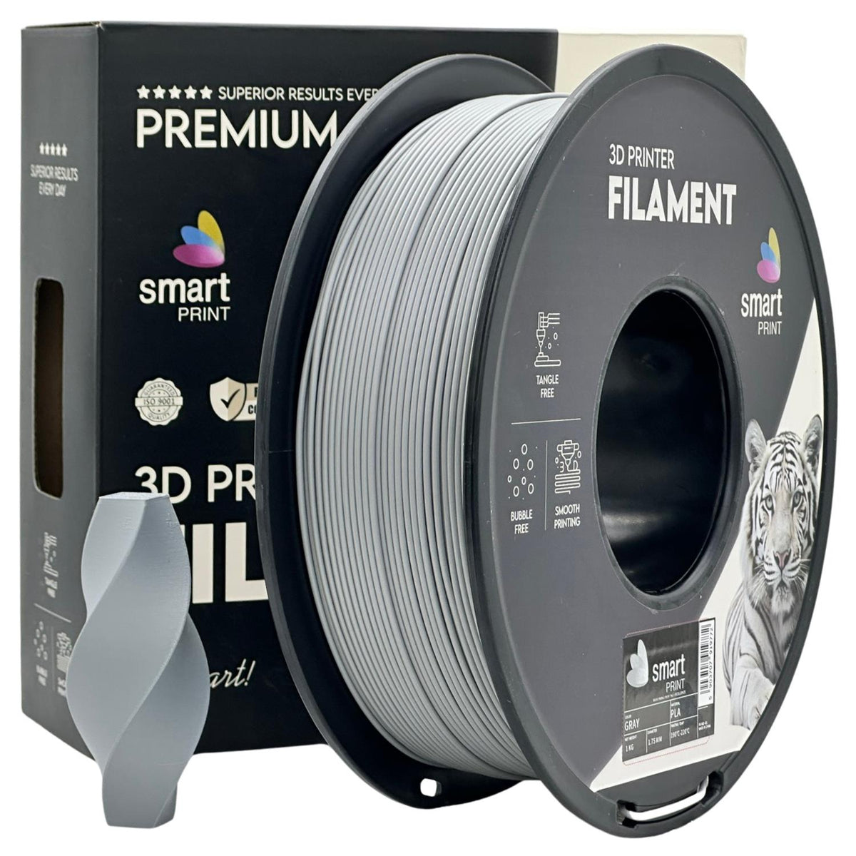 Spoel filament PLA grijs, Smart Print, 1,75 mm