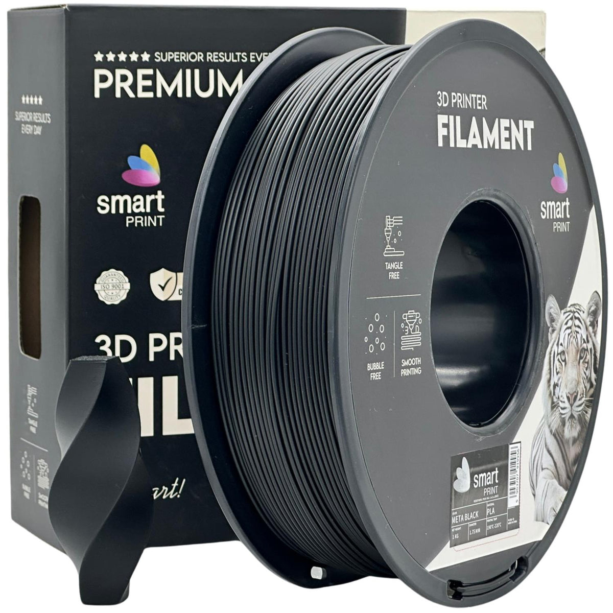 Spoel filament PLA META zwart, Smart Print, 1,75 mm
