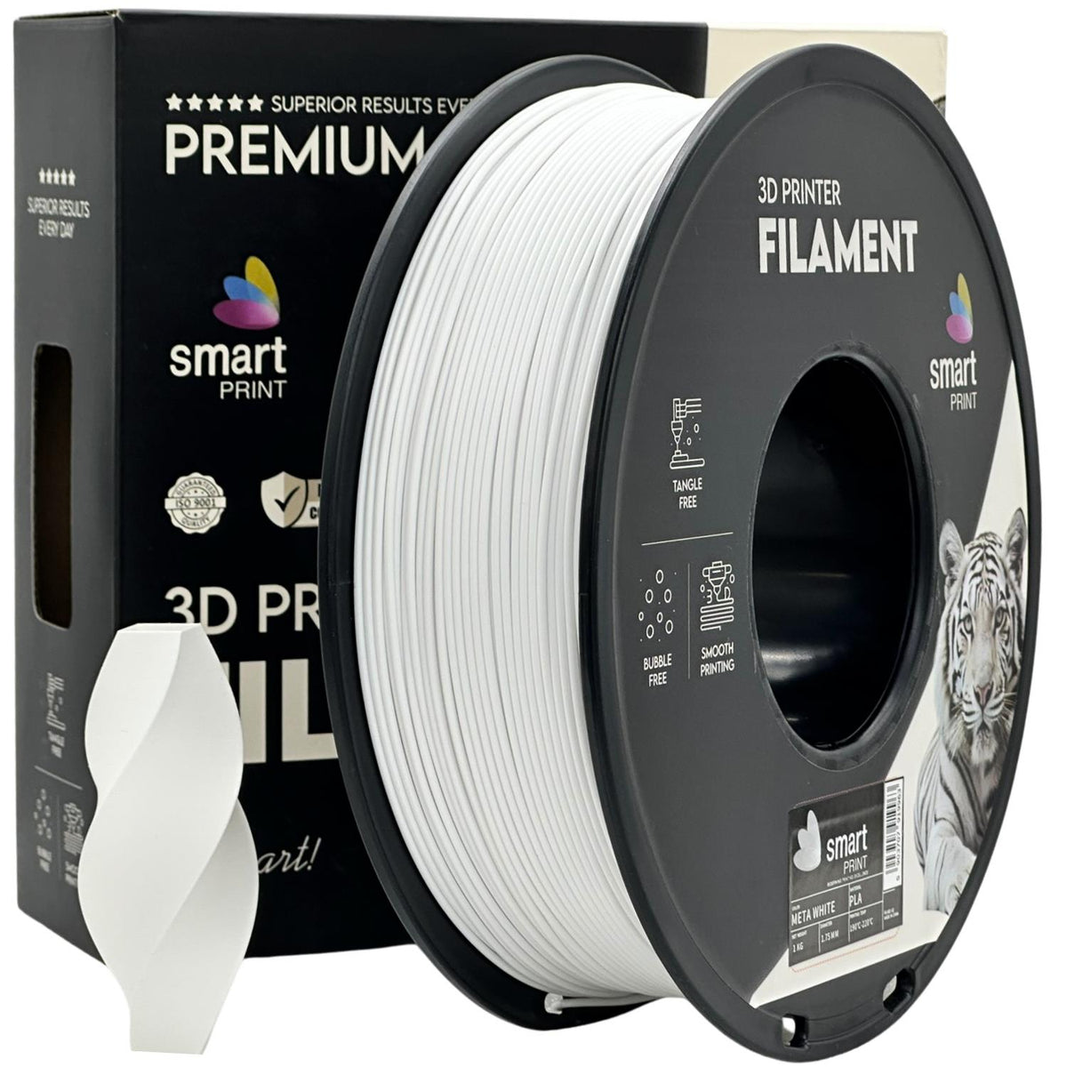 Spoel filament PLA META wit, Smart Print, 1,75 mm