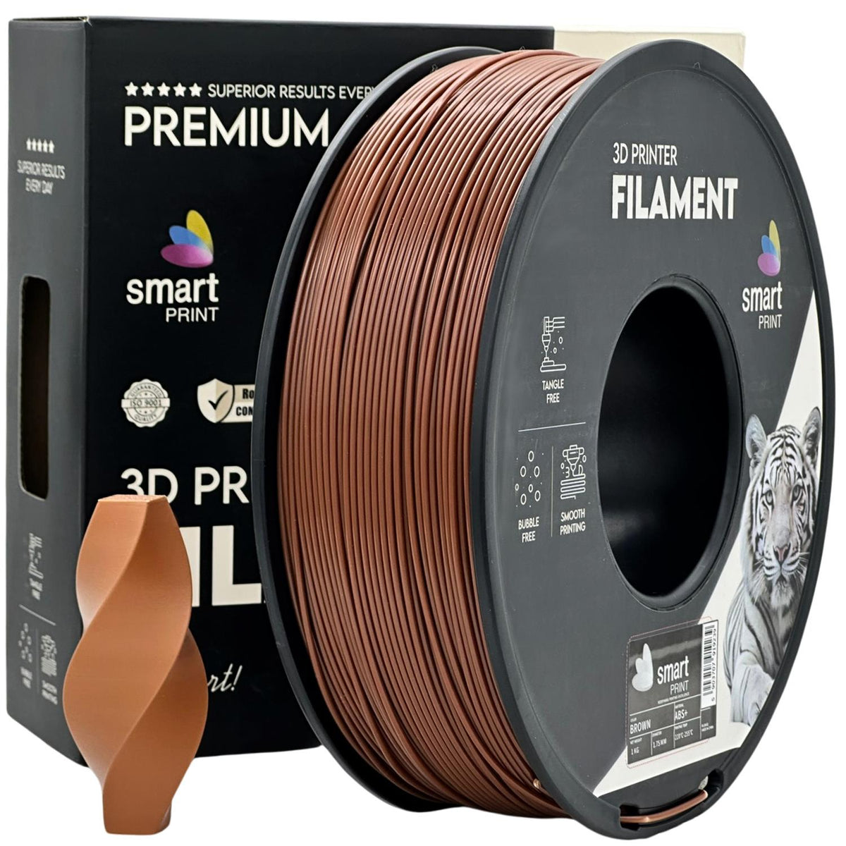Spool of ABS+ brown filament, Smart Print, 1.75 mm