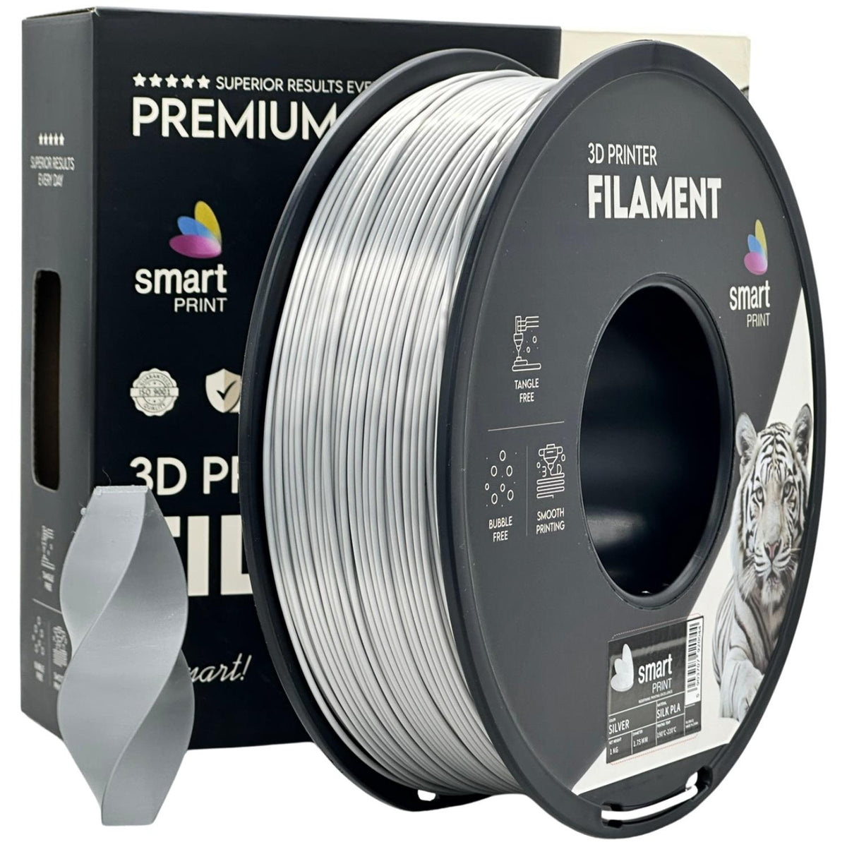 Spoel filament Silk PLA zilver, Smart Print, 1,75 mm