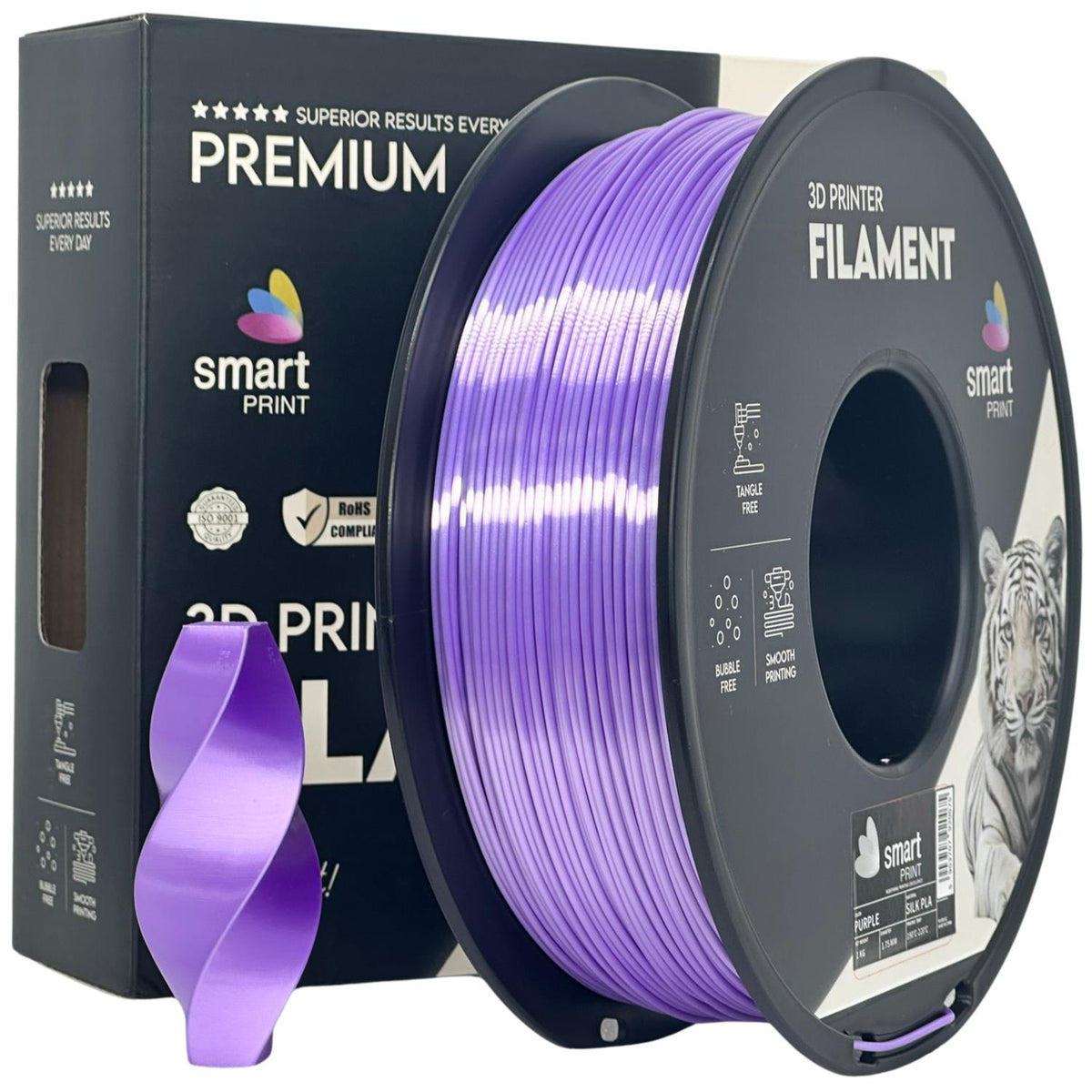 Spoel filament Silk PLA paars, Smart Print, 1,75 mm