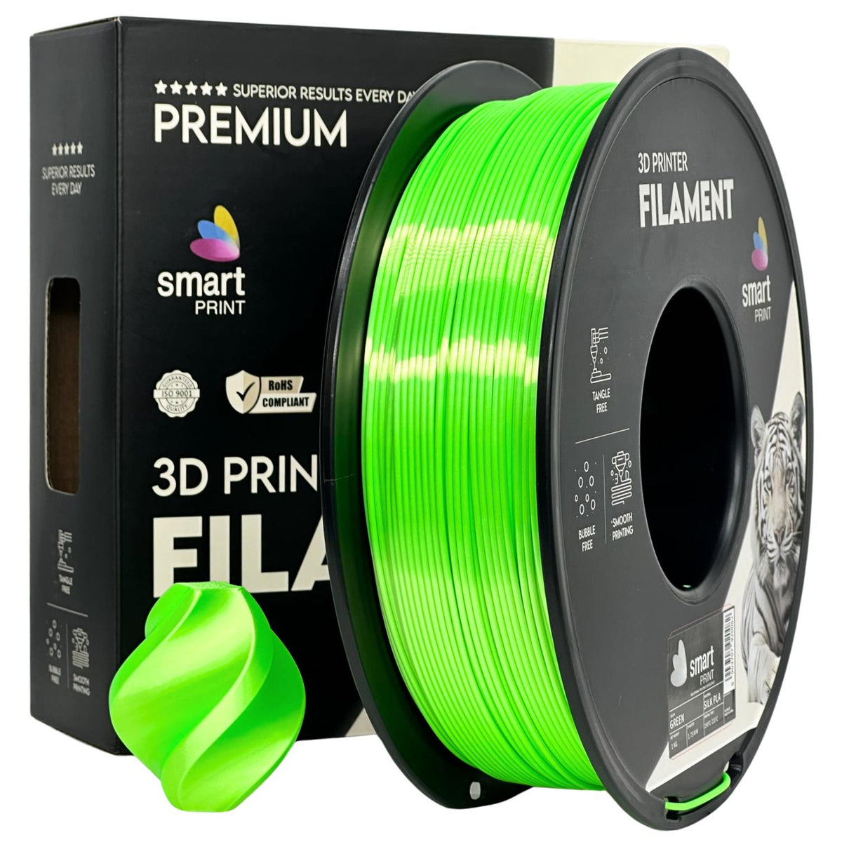Spoel filament Silk PLA groen, Smart Print, 1,75 mm