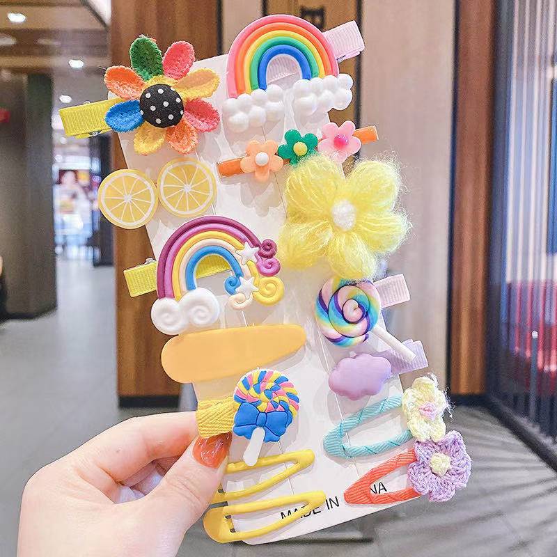 Set di 14 pezzi per forcina BB Cartoon per bambini carini